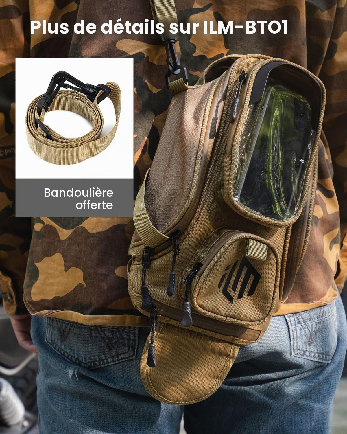 ILM Sacoche de Réservoir Moto-Oxford Saddle Marron Tank Bags Moto avec Sac Magnétique Fort