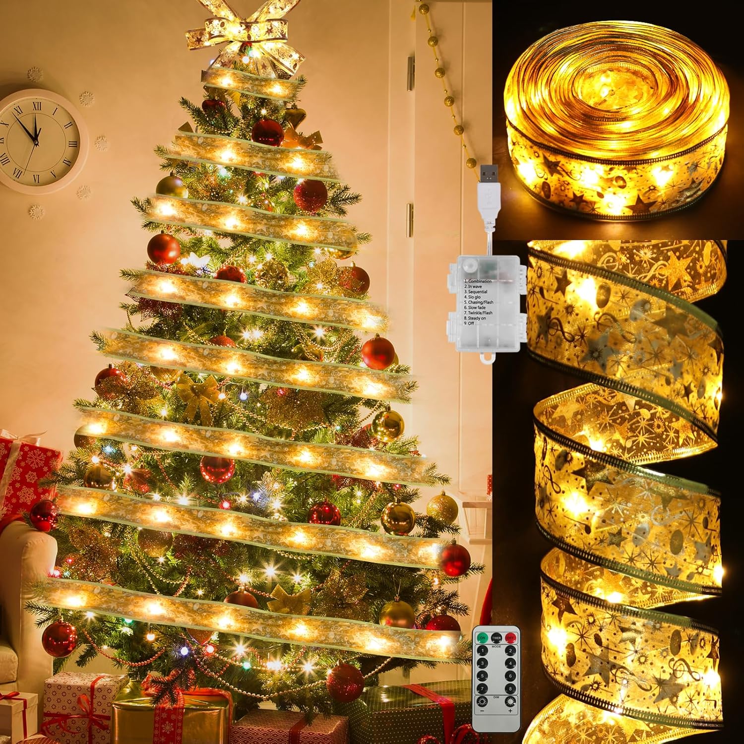 Beferr Christmas Decorations32.8FT 100 Led Christmas
