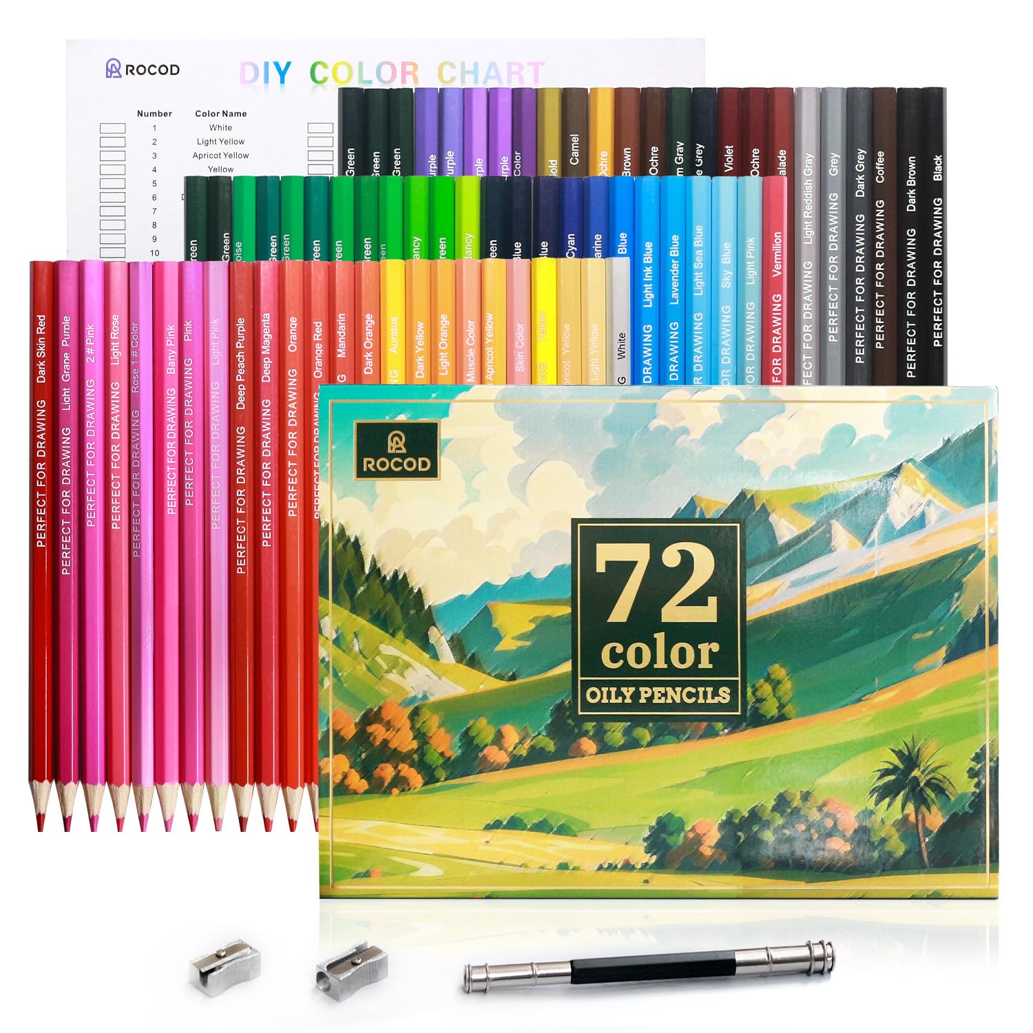 72-Color Colouring Pencils Professional Coloured Pencil Colored Drawing Pencils Colour Pencil for Adults and Artists Art Sketching Set