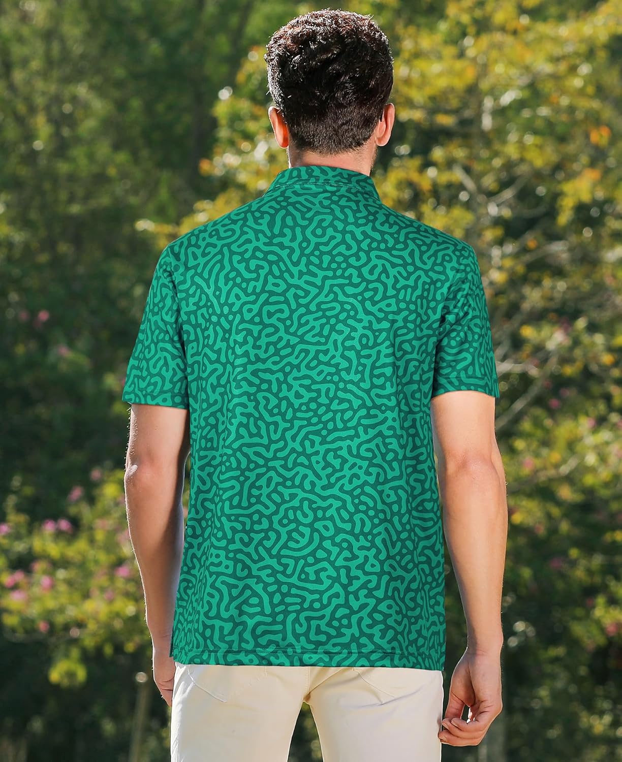 zeetoo Men's Polo Shirts Hawaiian Golf Polos Shirts Short Sleeve Performance Moisture Wicking Mens Golf Shirts - Image 3