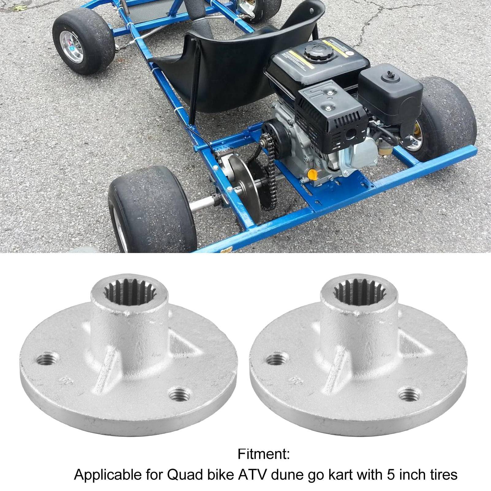 Dpofirs 17T 3 Bolzen Hinterradnabenwelle für Quad Bike ATV Go Kart mit 5 Zoll Reifen, Hinterachsradnabe