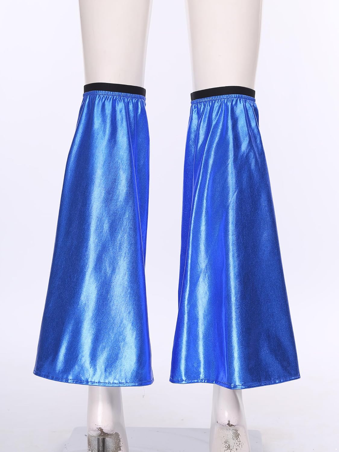 Adults Mens Metallic Shiny Leg Covers Hippie Flared Leg Warmer Halloween Costume Accessory