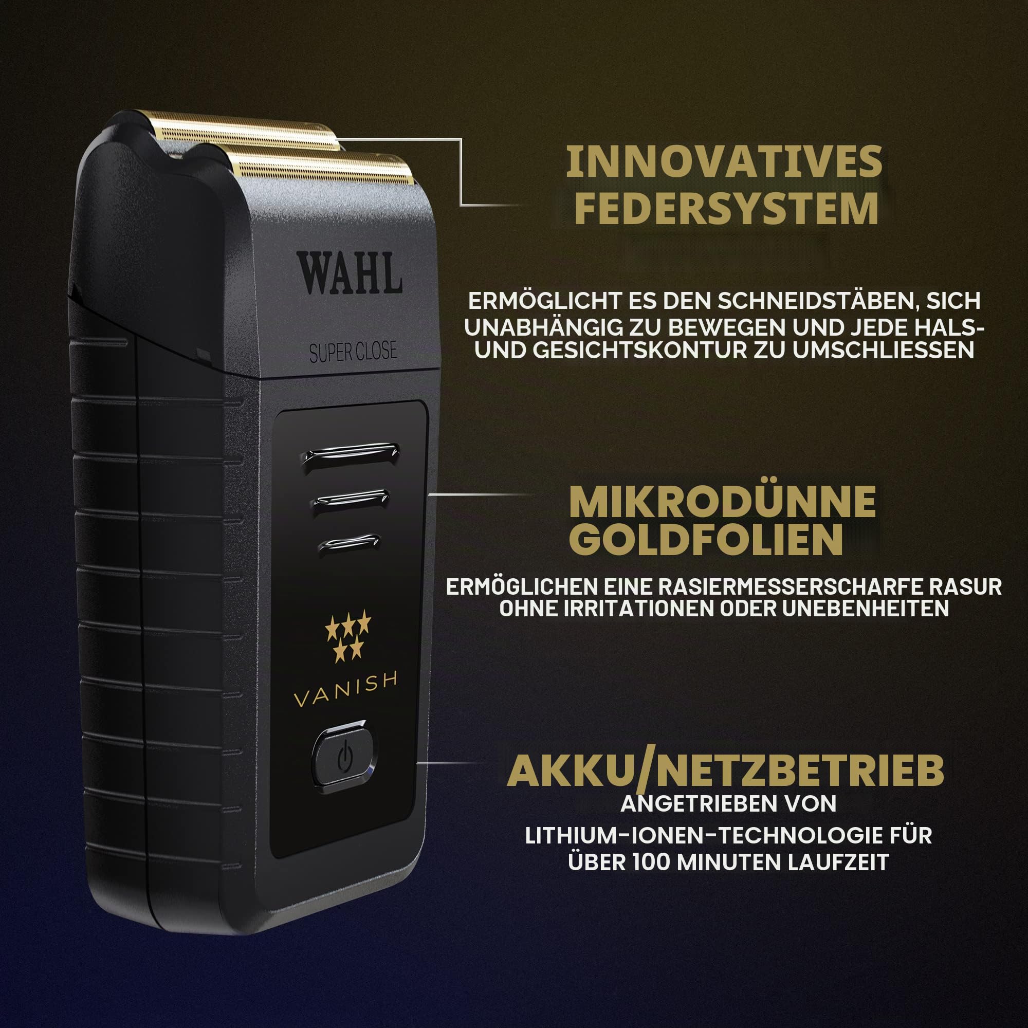 Wahl 5 Star Vanish Rasierer, Friseurrasierer, Folienrasierer, gründliche Rasur, Finishing-Werkzeuge, Mischen, leicht, kabellos, Friseurzubehör