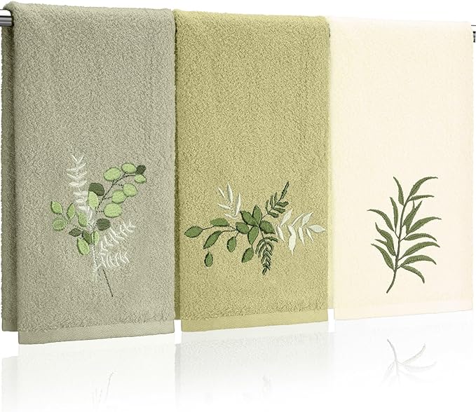 Amazon.com: Tingjoo Eucalyptus Leaves Hand Towels Farmhouse Green Bathroom Decor 14x29 Inch ...