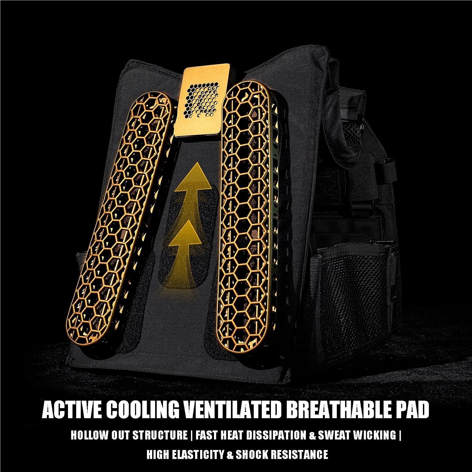 2PCS Micro-Lattice Vest Pads, 3/4 Inch 3D-Printed Ventilated Back Cushions | Breathable Shock-Absorbing Support for Vest Back Panels, Seat Backs, Backpacks And Extended Outdoor Comfort