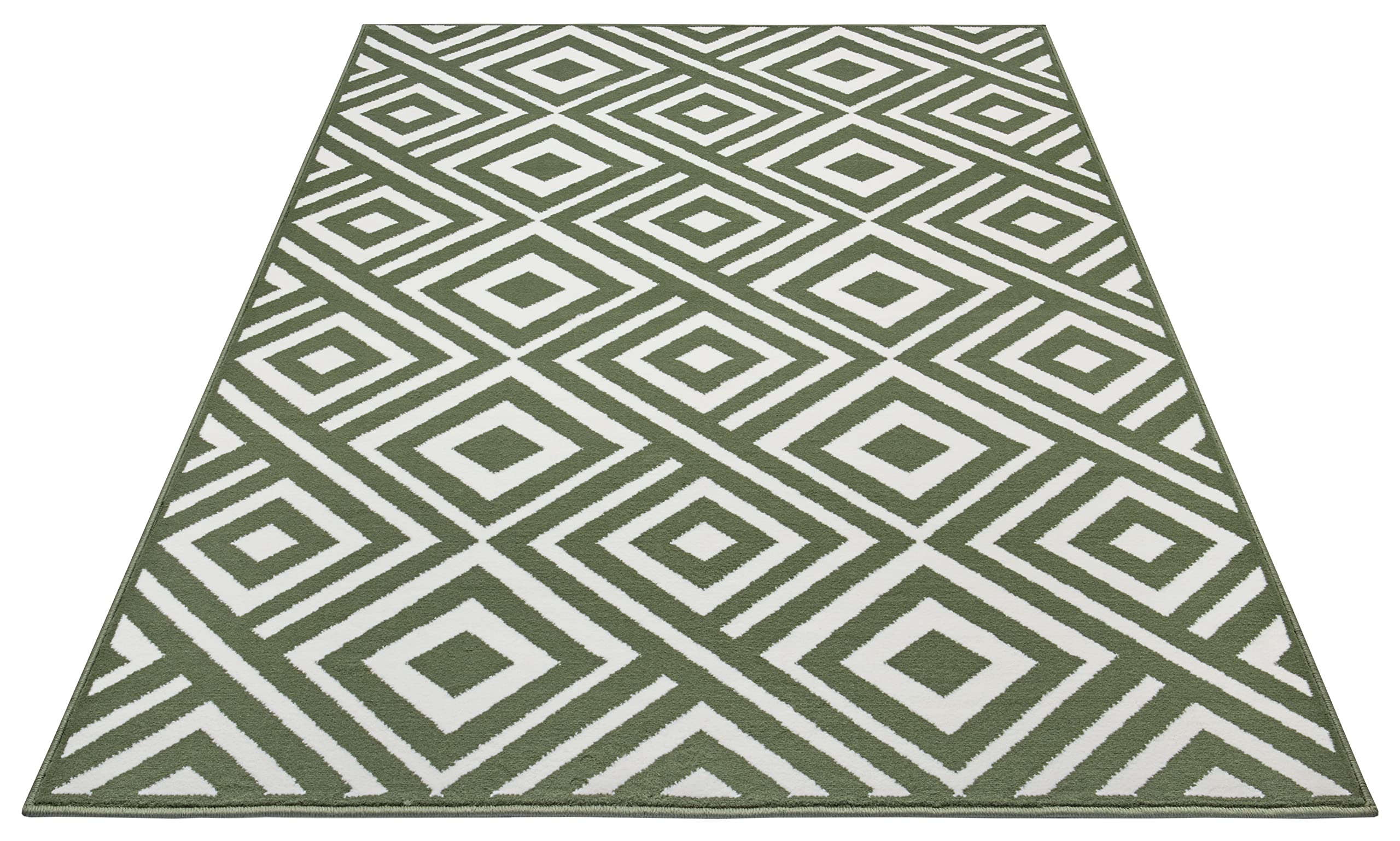 Zala Living Art Tapis de Salon en Velours à Poils Courts - Design Moderne pour Salon, Chambre, Salle à Manger, Bureau, Cuisine - Vert, 160 x 230 cm