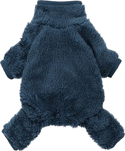 Fitwarm Pijama de forro polar para perro ropa de invierno para perros pequeños y niñas overol para mascotas ropa para gatos rosa jaspeado talla XL