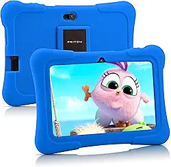 PRITOM Tablets infantis de 7 polegadas, tablet Androdi 13 para crianças, 32 GB, WiFi, Bluetooth, câmera dupla, educação, jogos, controle parental, software infantil pré-instalado com capa para tablet