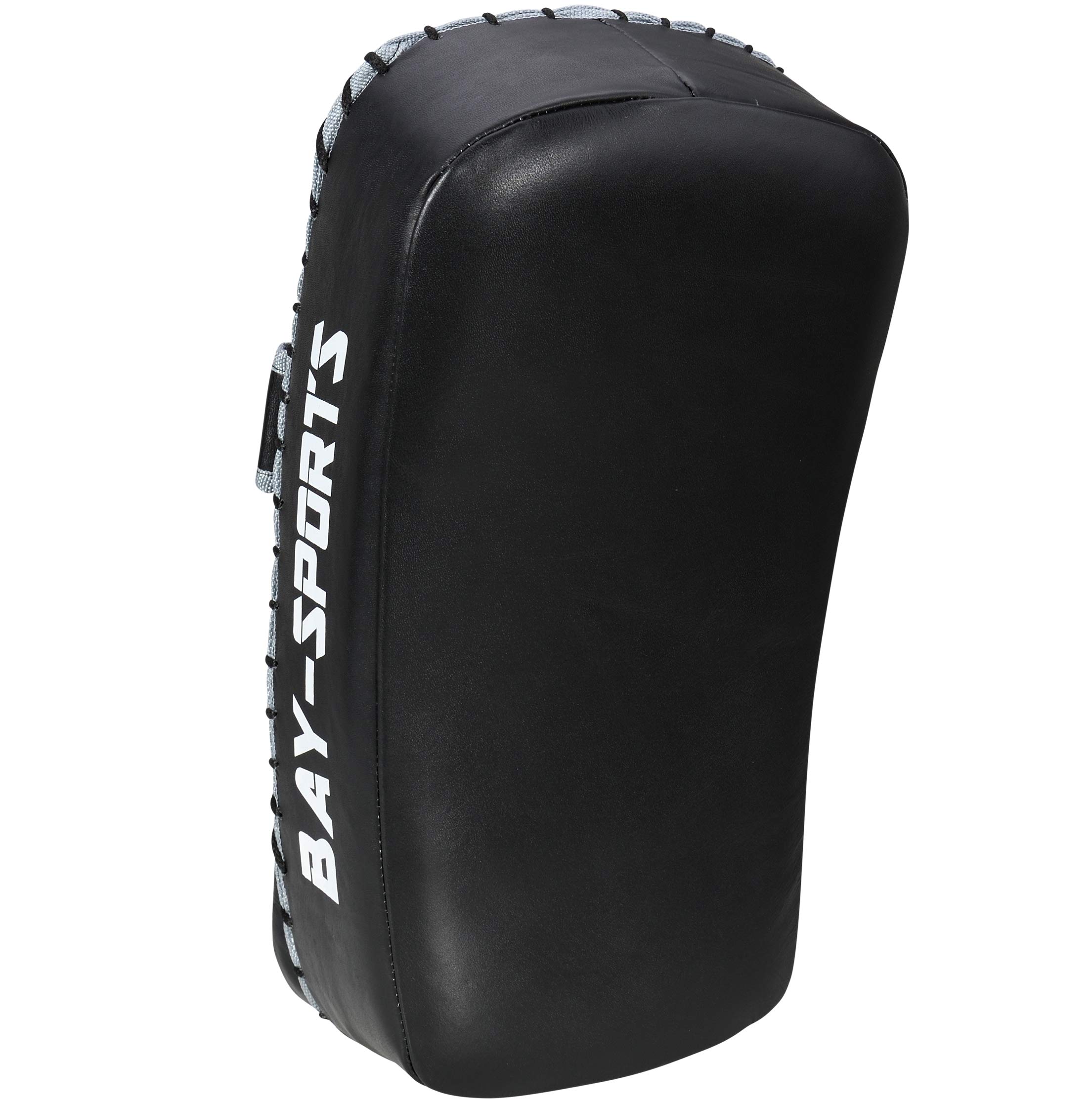BAY Sports Leder Thai TECH 2020 Arm-Pratzen, Handpratzen, Armschlagpolster, vorgekrümmt, schwarz, Pratzen, krumm, Kickboxen, Muay Thai, Thaiboxen, MMA, K1, K-1, Handschlagpolster