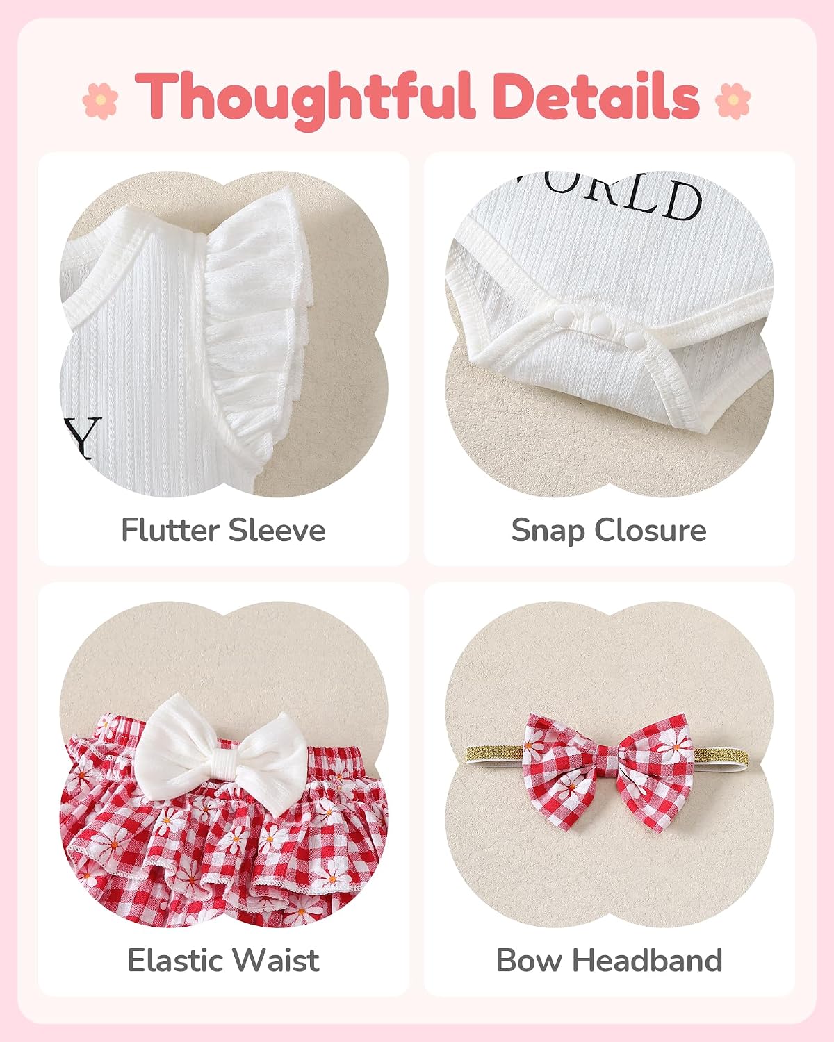 Mioglrie Newborn Baby Girl Clothes Infant Summer Outfits 0 3 6 12 18 Months image 4