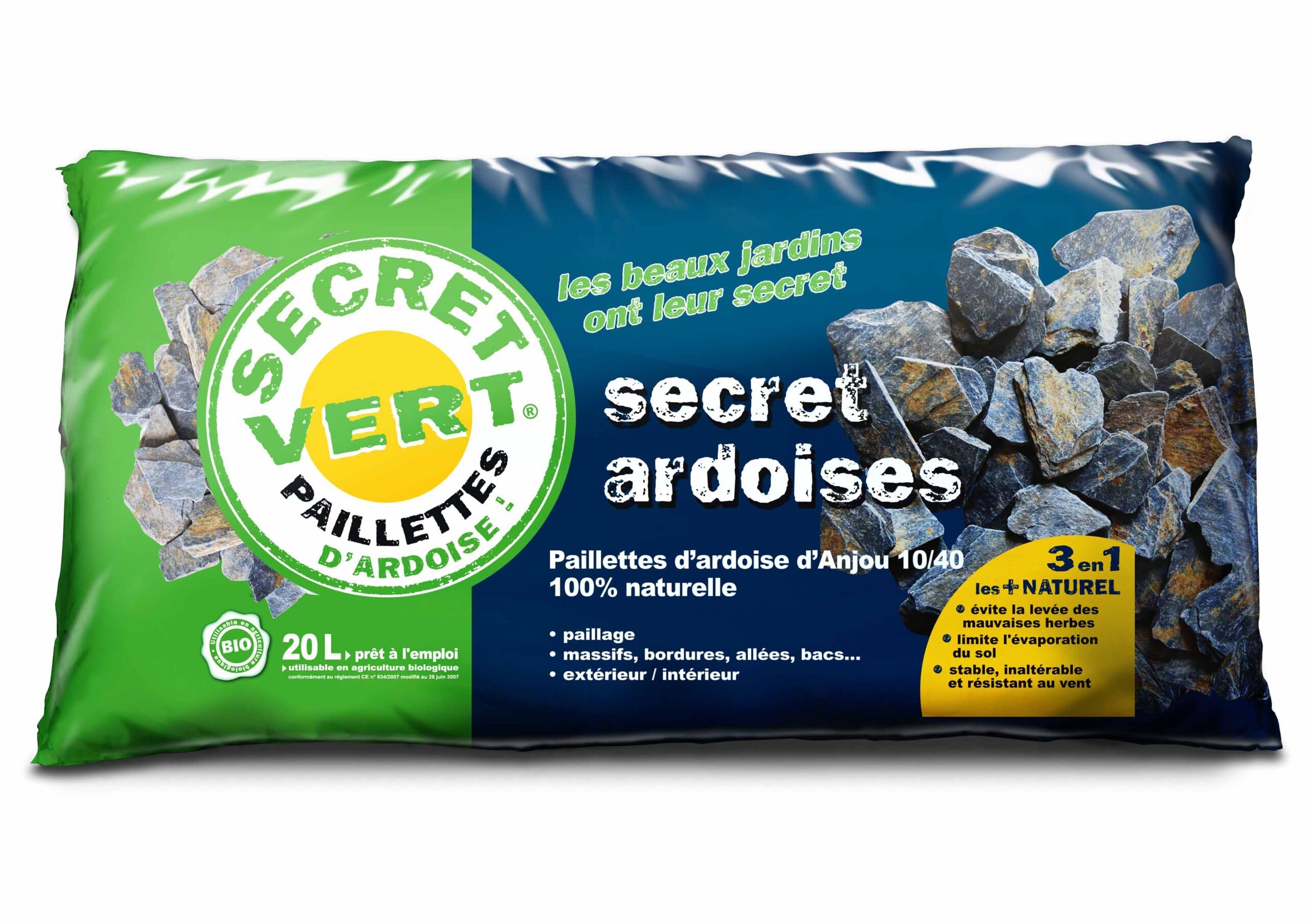 Paillis Ardoise Bleu Ambré 10/40 20kg Anti Mauvaises Herbes Rétention Chaleur Intérieur Extérieur