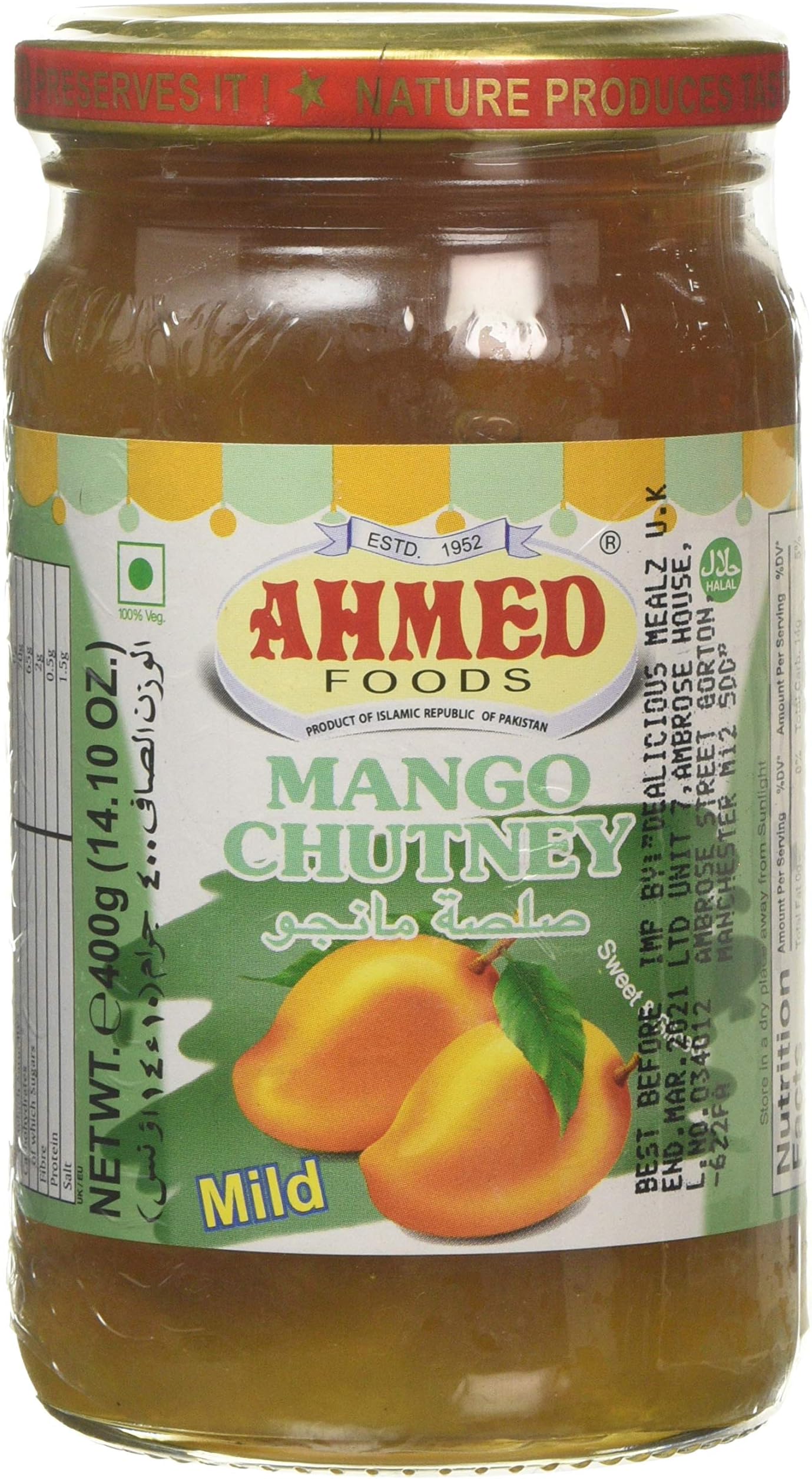 Ahmed Foods Mild Mango Chutney, 400 g