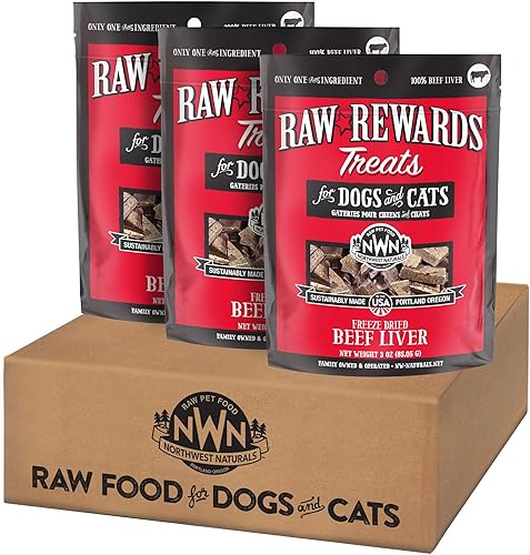 Miniatura 28 de Northwest Naturals Raw Rewards Golosinas de pechuga de pollo liofilizadas para perros y gatos, piezas de tamaño de bocados, saludable, 1