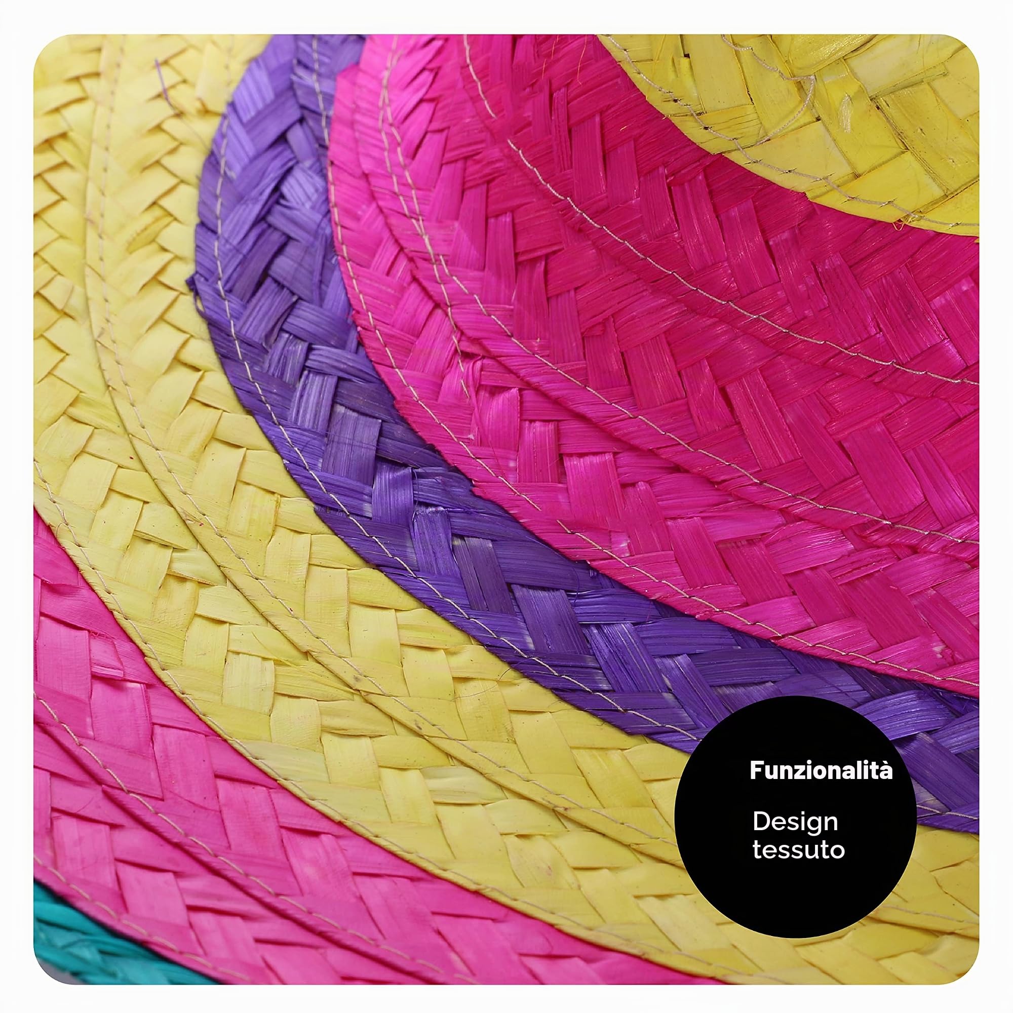 I LOVE FANCY DRESS LTD Ampio Sombrero messicano unisex colorato con bordo bianco. Ideale per addio al celibato.