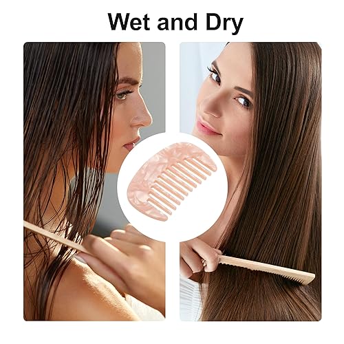 Miniatura 125 de VOCOSTE Mini peine para el cabello de dientes anchos, peine antiestático de tamaño de bolsillo para cabello grueso y rizado, cuidado del cabello