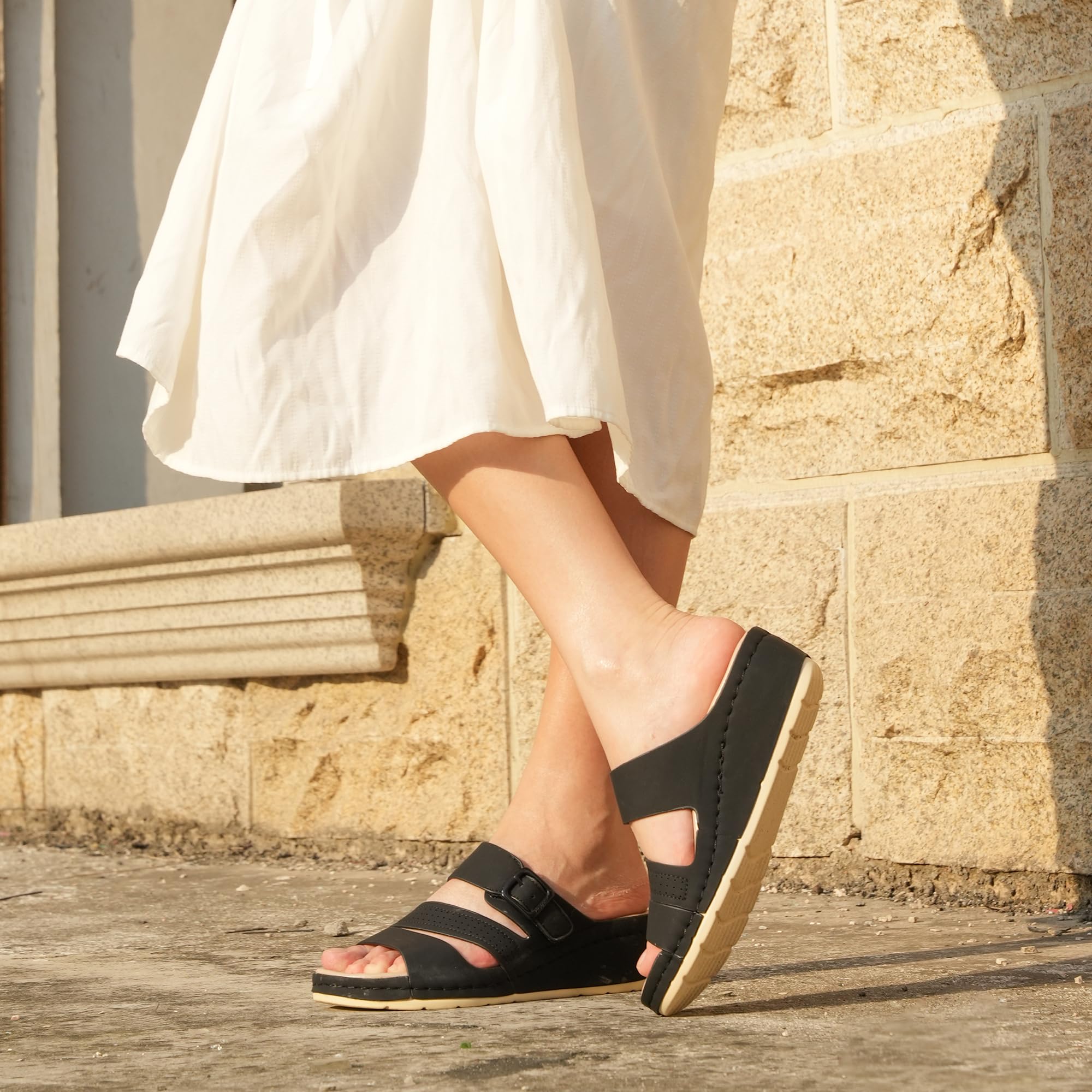 Ortho+rest Sandalias ortopédicas cómodas para mujer con soporte de arco
