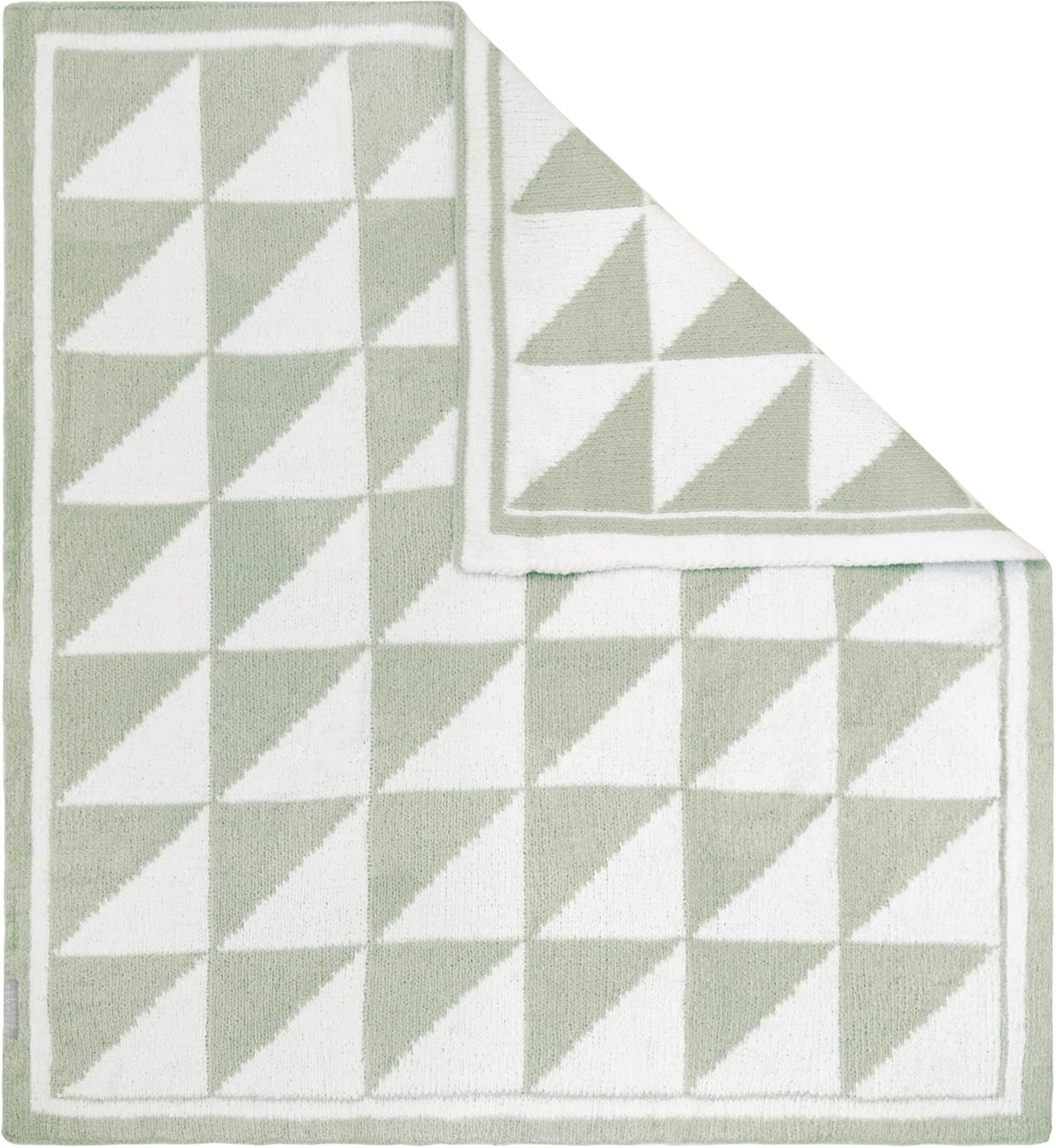 Living Textiles Chenille Baby Blanket Sage Triangle Ultra