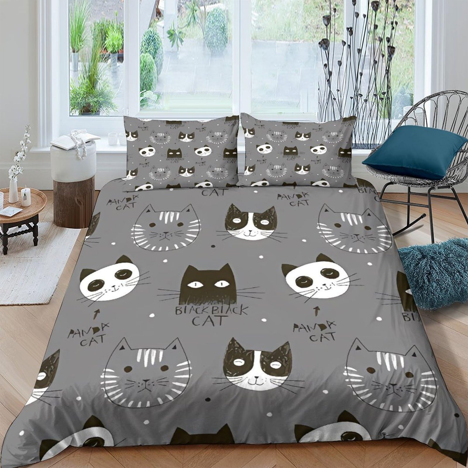Housses de couettes chat 3D le cadeau idéal pour adultes et enfants