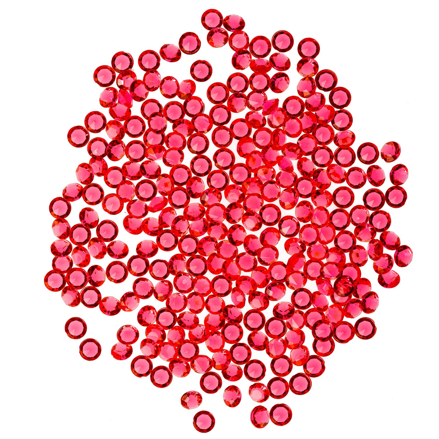 WedDecor 10000pcs Acrylic Clear Crystal Bling Diamond Beads Wedding Table Scatters, 4.5mm Confetti Rhinestones Diamonds for Table Centerpiece Decorations Bridal Shower Vase Beads, Red