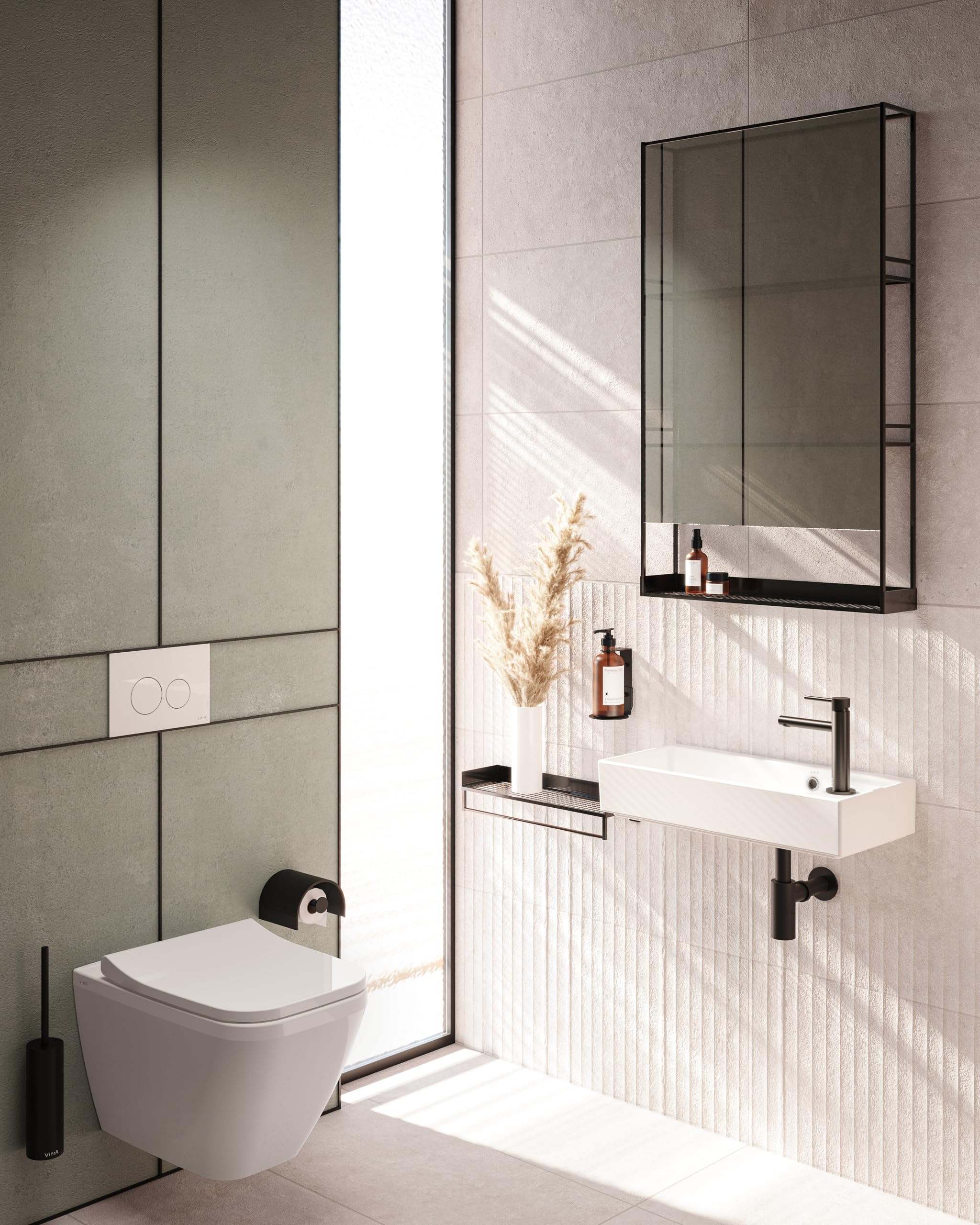 VitrA Origin A4488836 Kapaklı Tuvalet Kağıtlığı, Mat Siyah