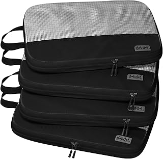 4pc Large Compression Packing Cubes for Suitcases - Carry-on Packing Cubes - Compression Packing Cubes for Carry on Suitcase Compression - Luggage Packing Compression Bags for Travel