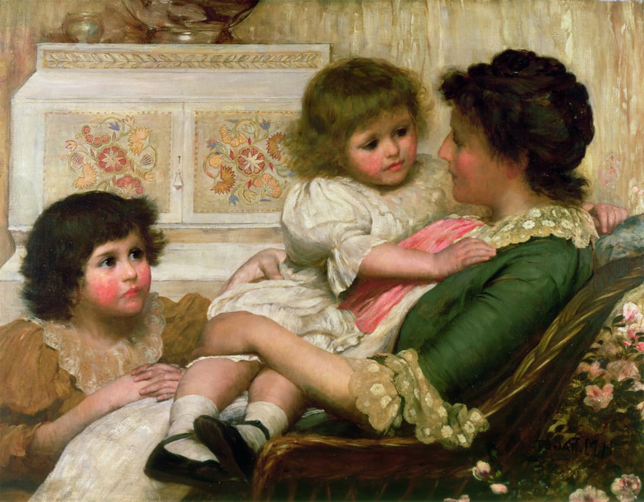 Posteriik No Frame Famous Print Pop Art Wall Art Graffiti The Artist's Wife And Her Two Daughters By Henry Paget Art Prints For Home Decor 60X90cm