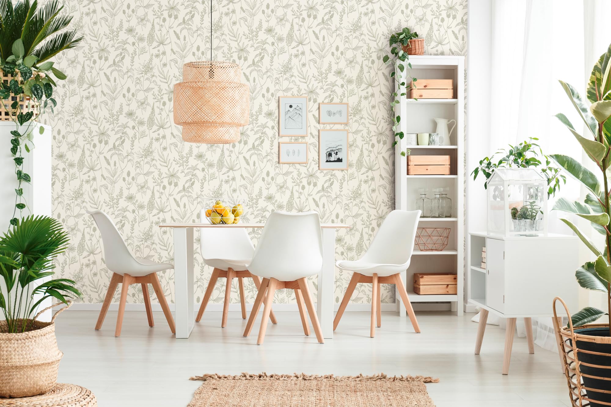 Livingwalls Jette 5 | 373635 | Carta da parati in tessuto non tessuto effetto floreale, 0,53 m x 10,05 m | verde