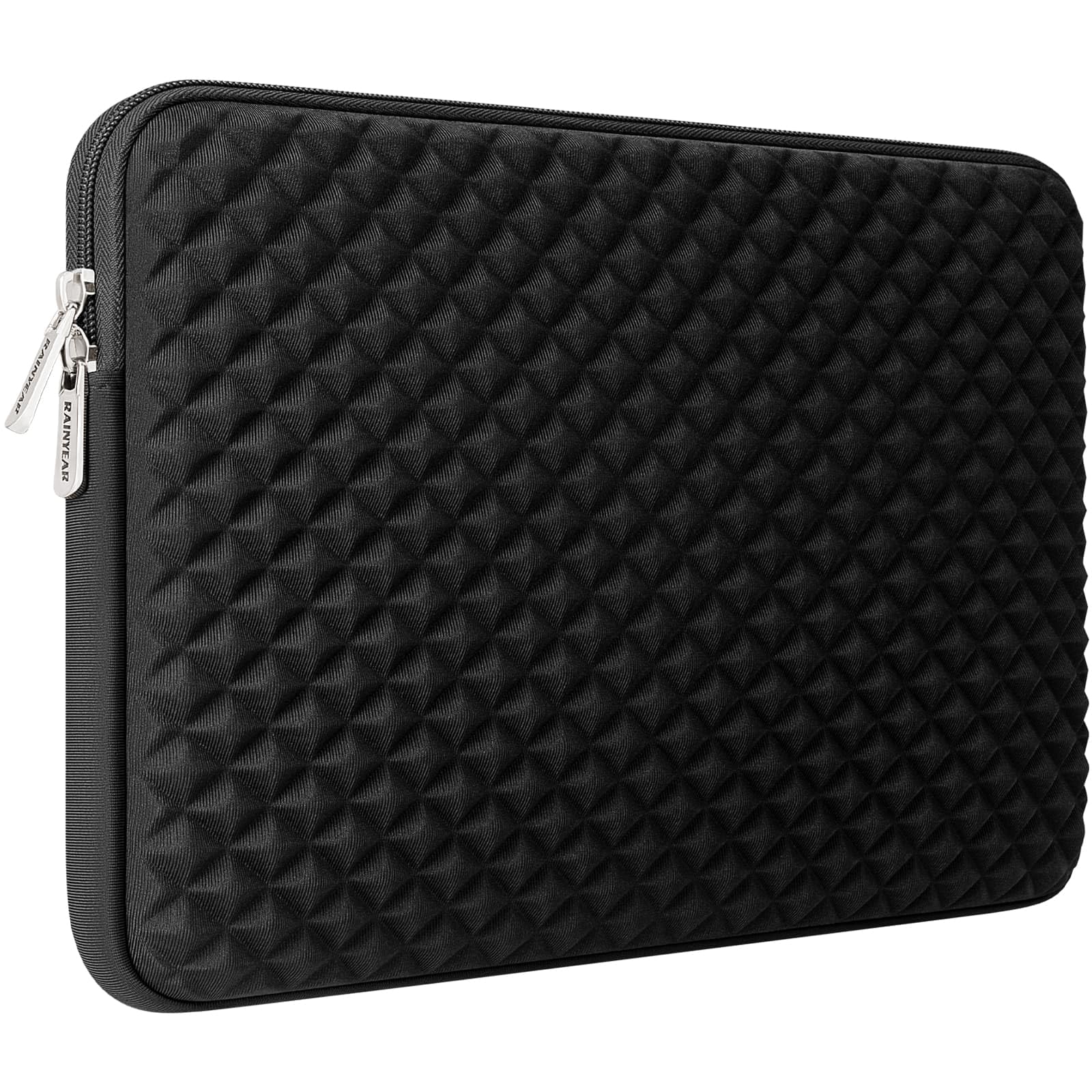 RAINYEAR 13,3-13,6 pollici Laptop Sleeve Borsa imbottita compatibile 14 pollici Macbook Pro/Max M1 M2 M3 M4, 13,6 pollici Macbook A1369 A1466 A1278 e 13,3 pollici PC Notebook Chromebook(Nero)