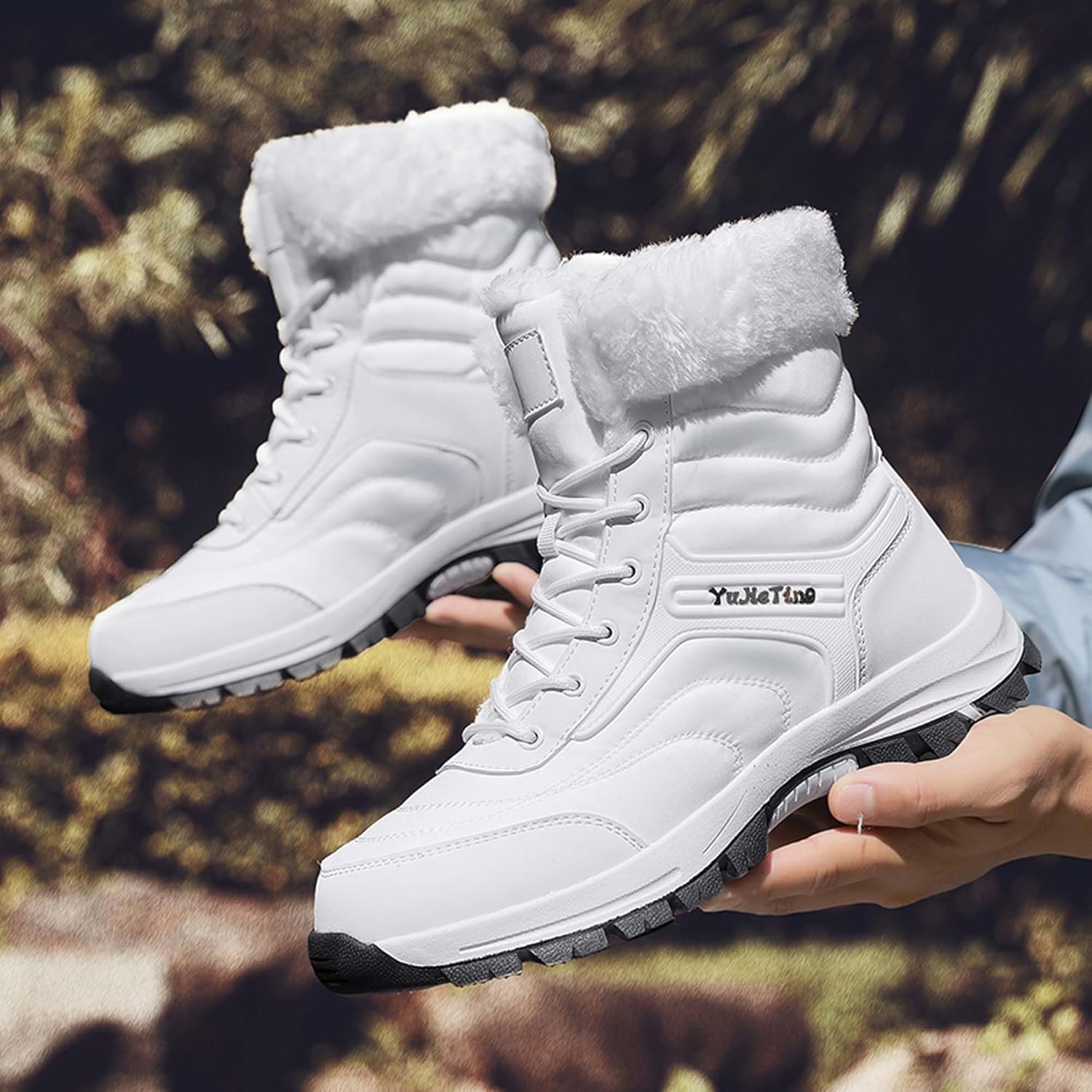 Men's and Women's Mid Top Comfortable Anti Slip Outdoor Hiking Boots, Lightweight and Durable, Warm and Burable, Suitable For Backpacks, Fitness Training, Snow Sports Hiking Boots