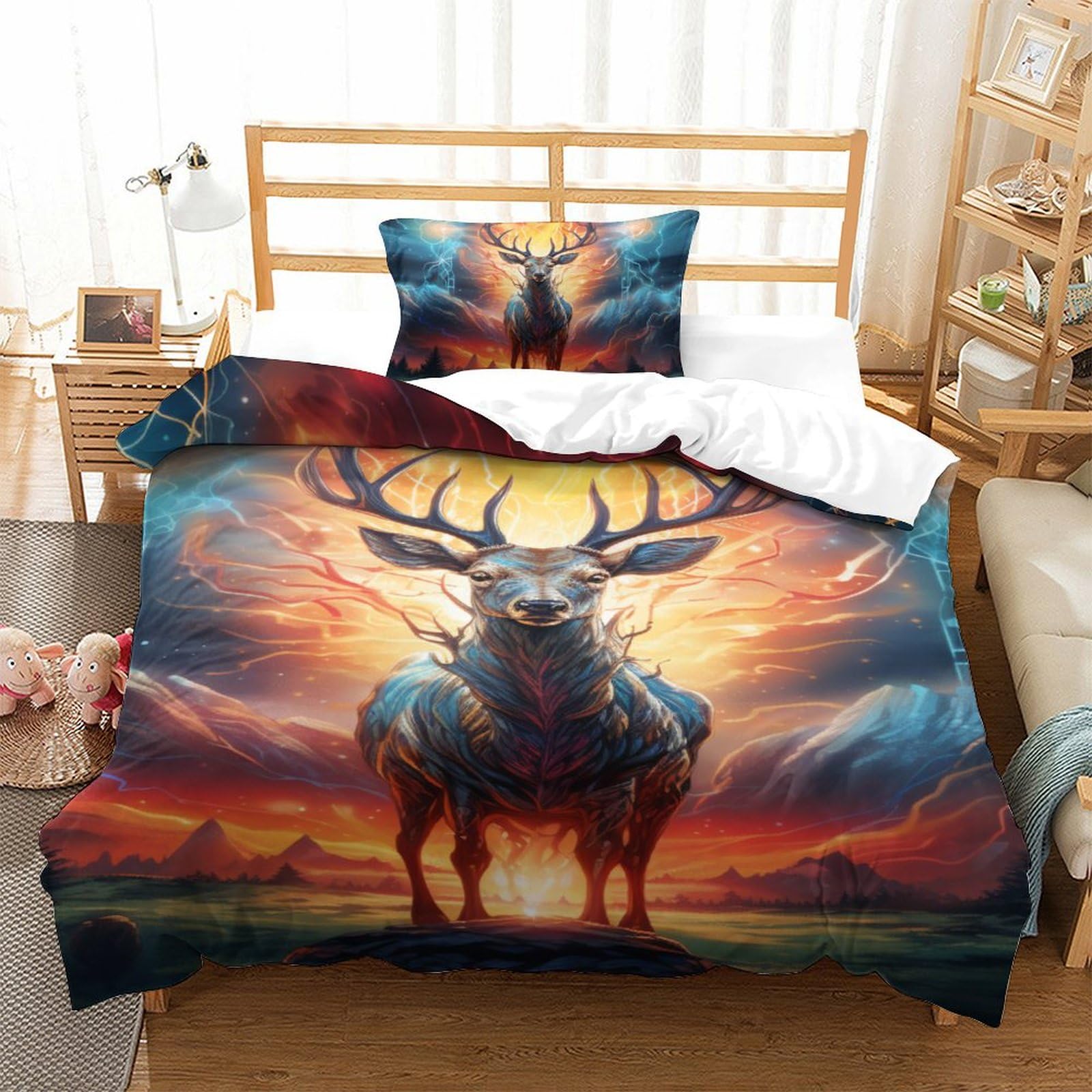 Housse de couette zippée Wapiti parure de lit hypoallergénique pour enfant et ado