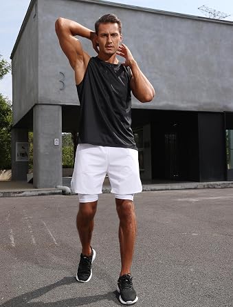 Pilamor Mens Tank Tops 3 Pack,Quick Dry Gym Sleeveless Muscle T Shirts for Men's Fitness