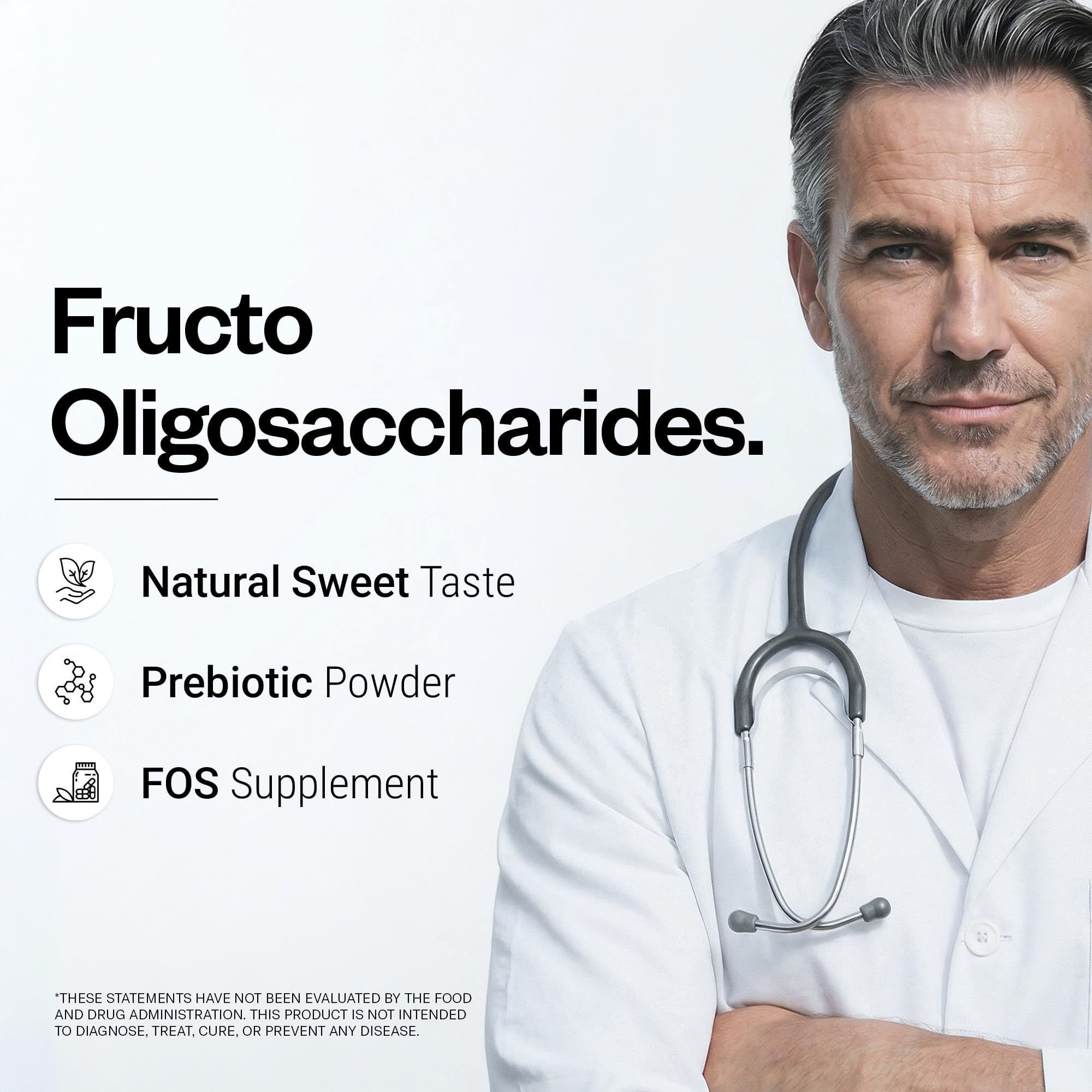 Supersmart Fructo Oligosaccharides Powder (Prebiotics FOS) - Oligofructose Inulin - Fiber Supplement | Non-GMO & Gluten Free - 200 g — Amazon image 2
