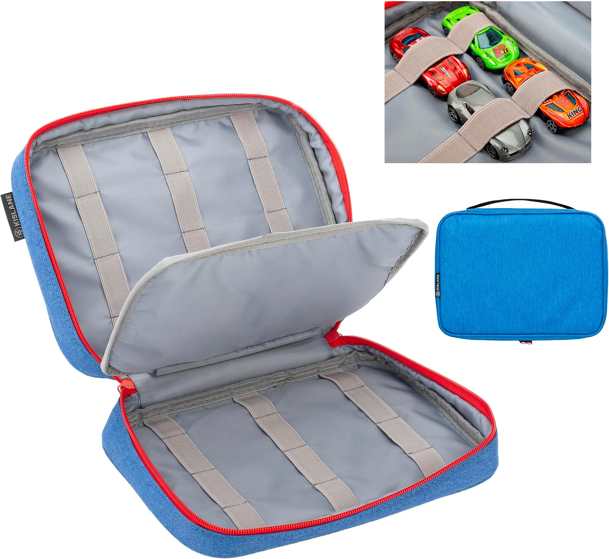 Hot Wheels Storage Bag Compatible With 24 Cars, Matchbox and Mini Toys - for Kids (Blue)