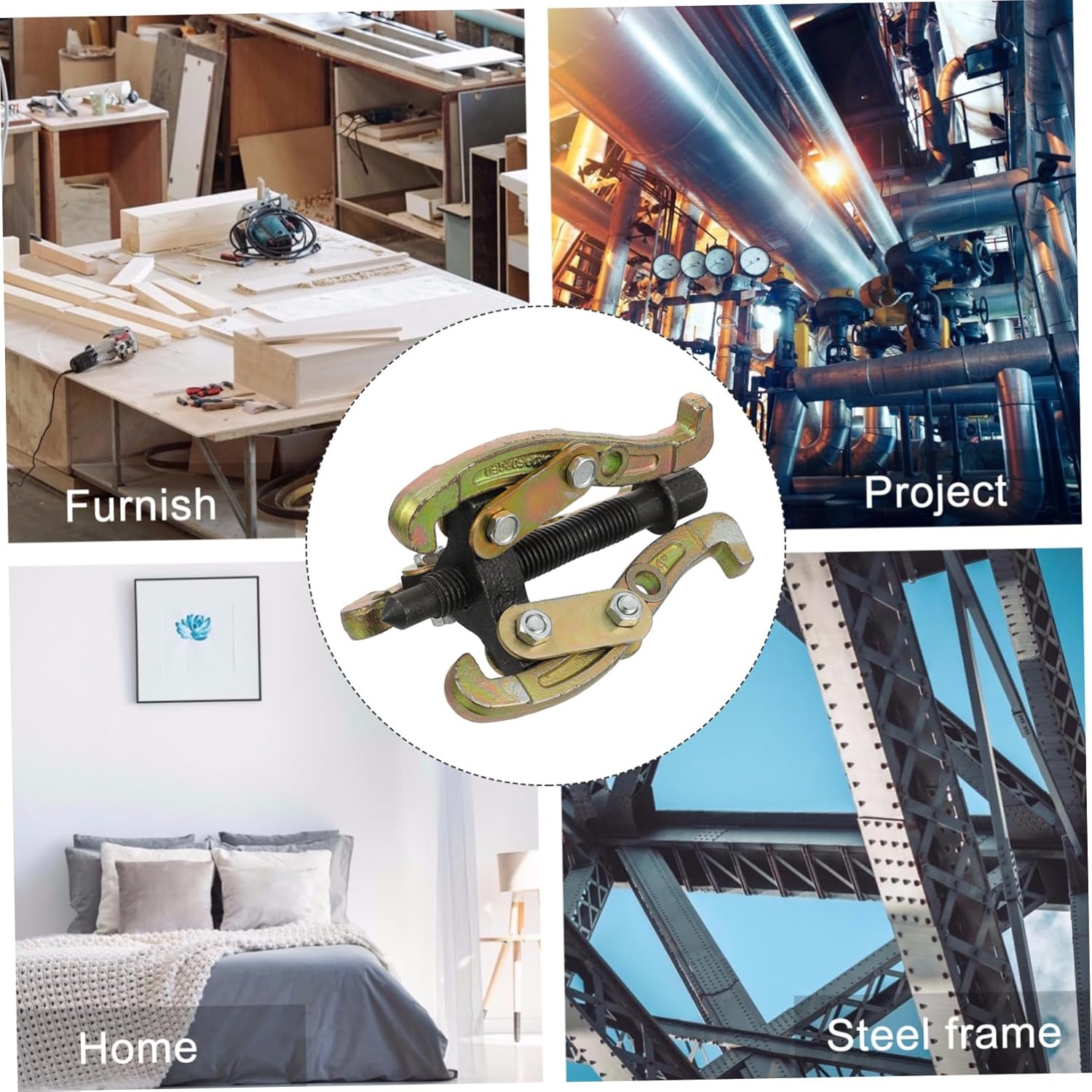 STOBAZA 1Pc Durable Three Jaw Bearing Puller Tool Heavy Pulling Device for Efficient Maintenance and Disassembly Versatile Use for Bearings Gears and Roller Pulleys