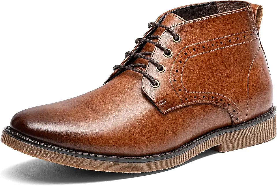 Botas masculinas clássicas casuais Derby Oxfords Chukka, Marrom, 42