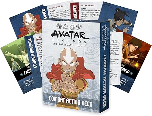 Magpie Games Avatar Legends El juego de rol: expansión de mazo de acción de combate - Baraja de combate de 55 cartas