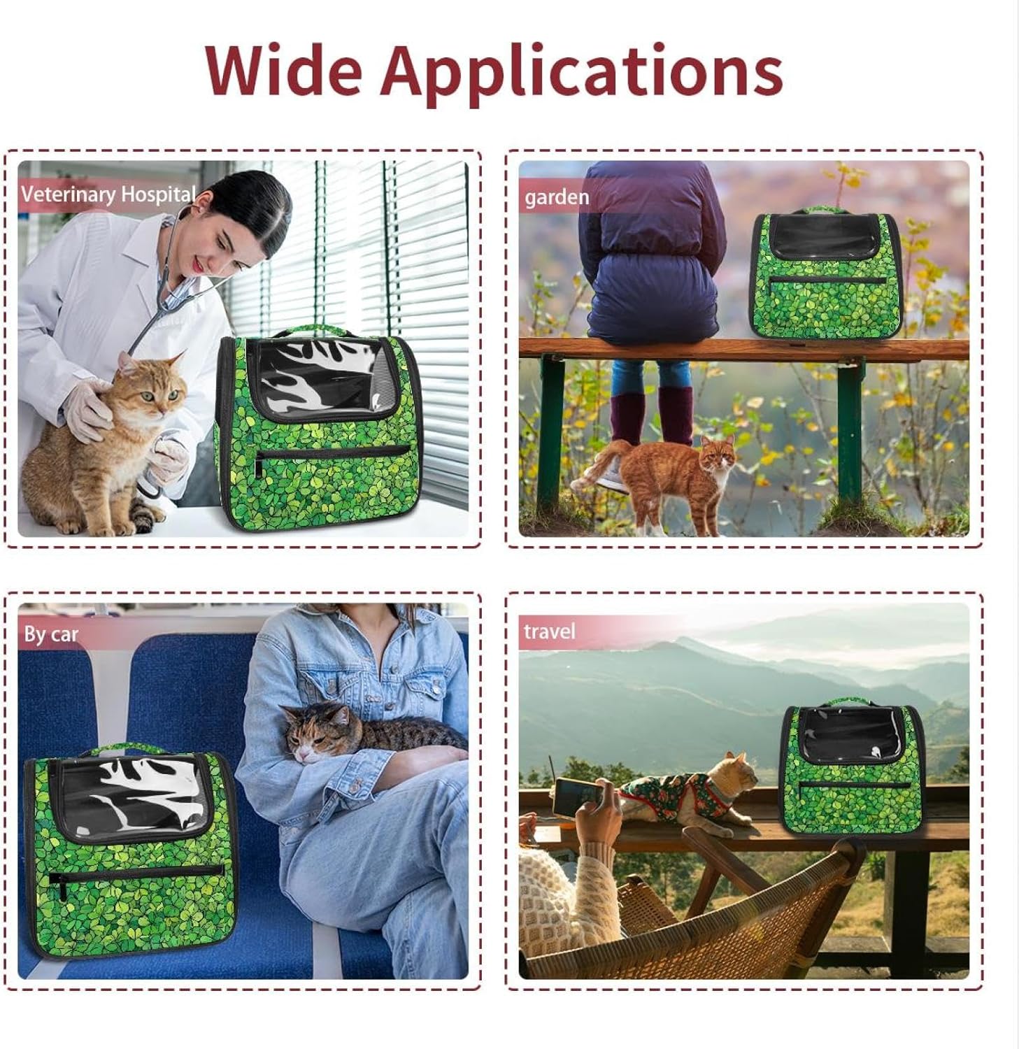 Saint Patrick’s Day Green (3) Pet Carrier Soft Sided Carrier for Small Medium Cats Dogs