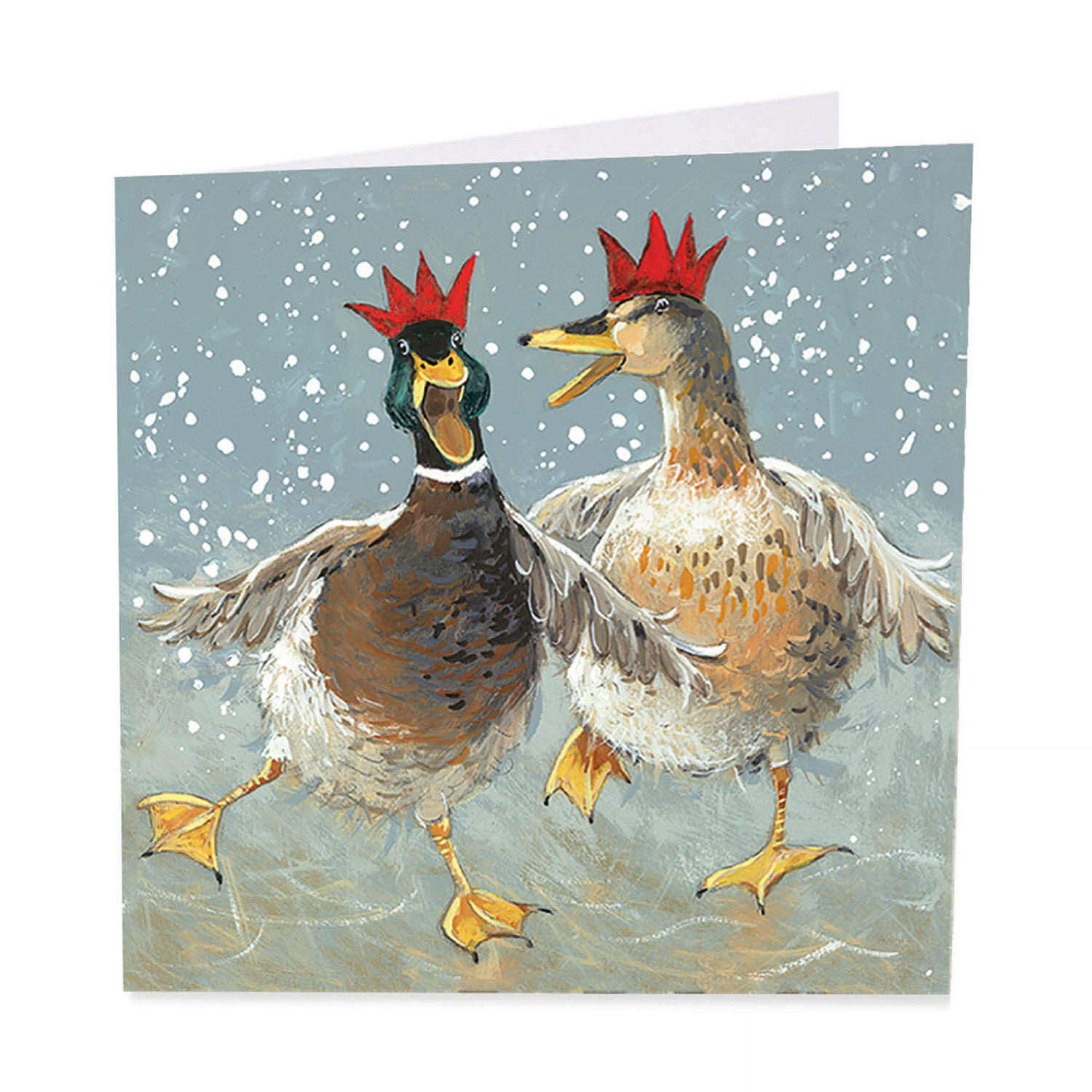 Art Beat Duck Christmas Cards - Dancing on Ice - Pack of 6 in aid of Shelter