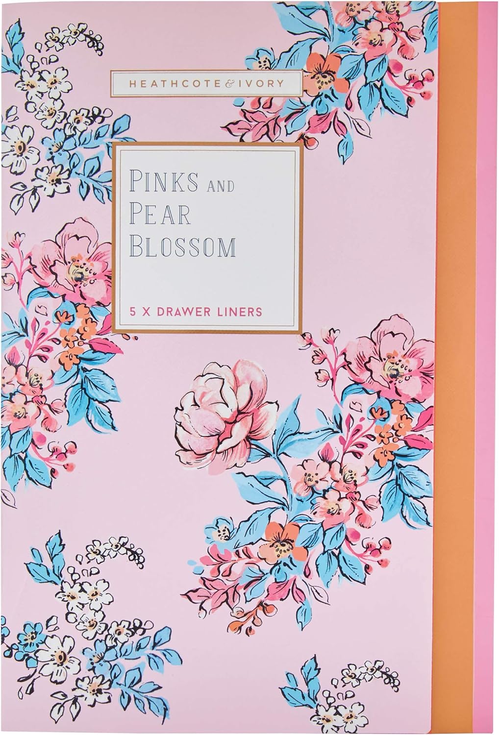 Heathcote & Ivory Florals Pinks &Pear Blossom Scented Drawer Liners