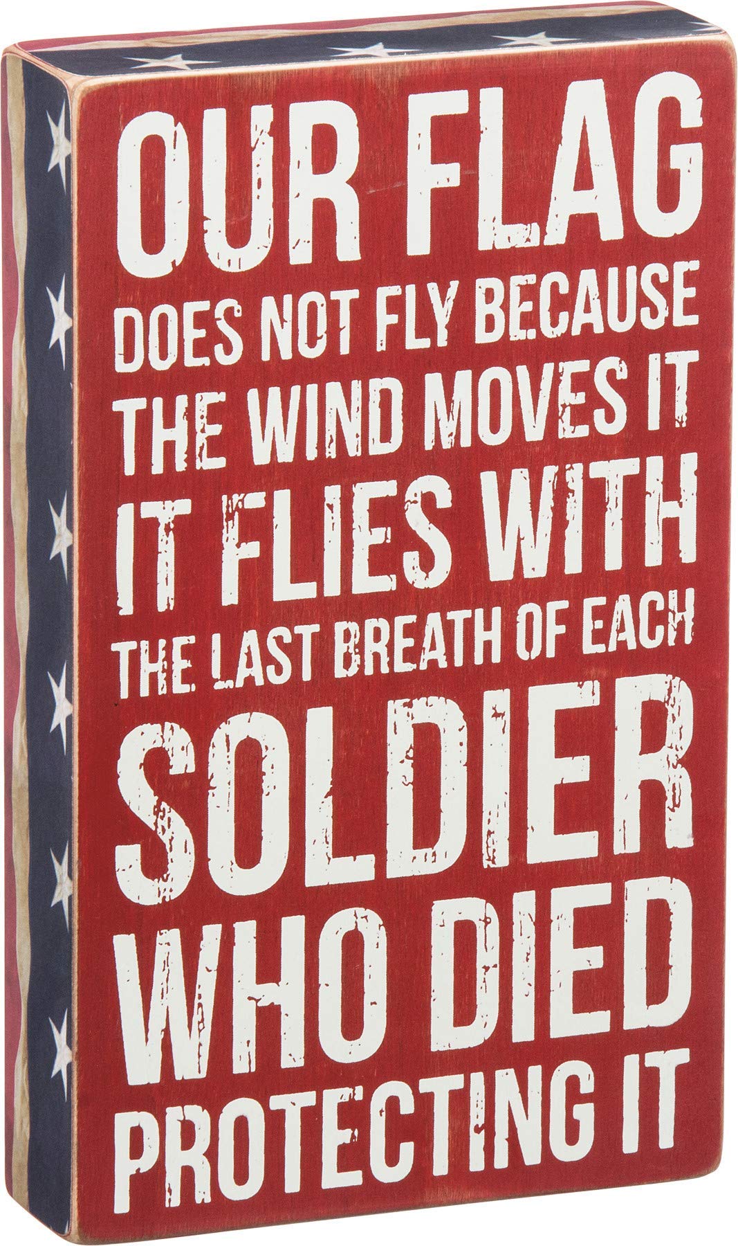 Primitives by Kathy 27303 Patriotic Box Sign, 6 x 10-Inches, Our Flag