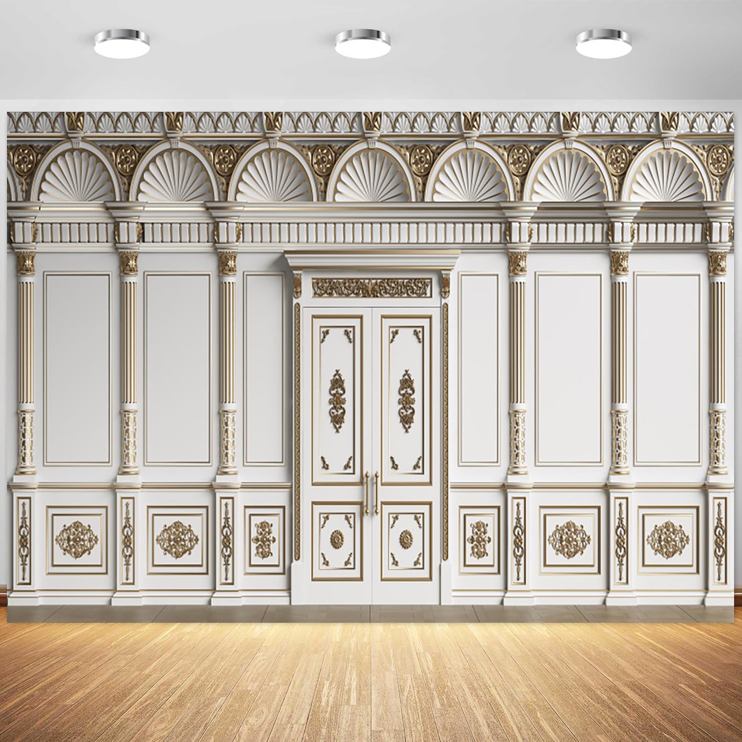 7x5ft Vintage Interior Wall Backdrop Retro White Wall European Artistic Photography Background Wedding Events Party Decoration Scenes Family Portrait