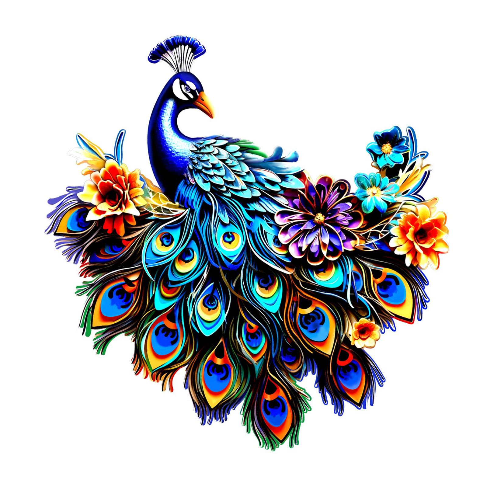 Mnaocz Metal Peacock Bird Wall Outdoor Wall Decor Peacock Wall Art Decor Peacocks Wall Hanging Decor Patio Wall Fence Garden Home Kitchen Decor (#2)