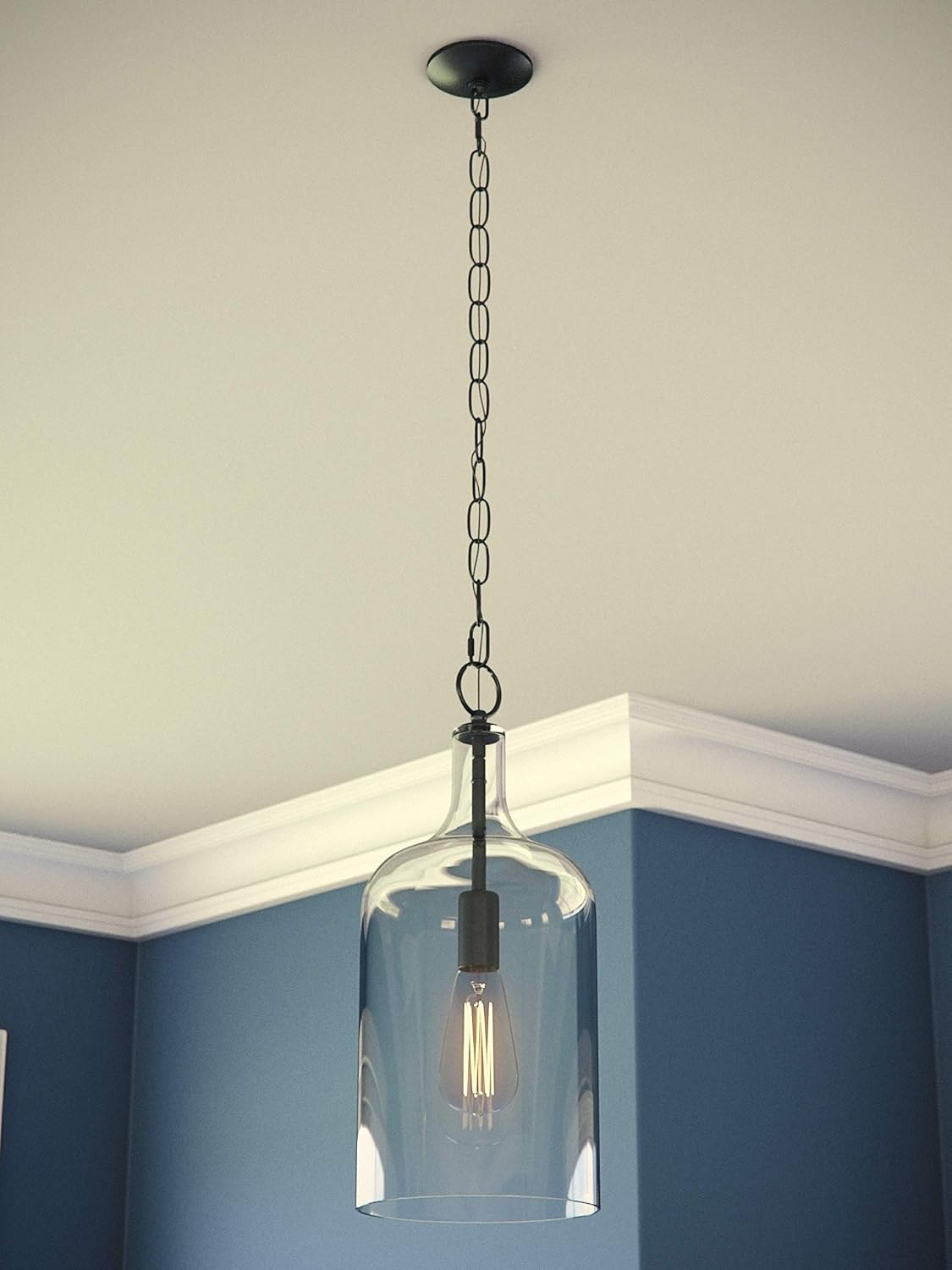 Kenroy Home Capri 1 Light Mini Pendant with Blackened Oil Rubbed Bronze Finish, Casual Style, 15.25" Height, 6.125" Width, 6.125" Depth