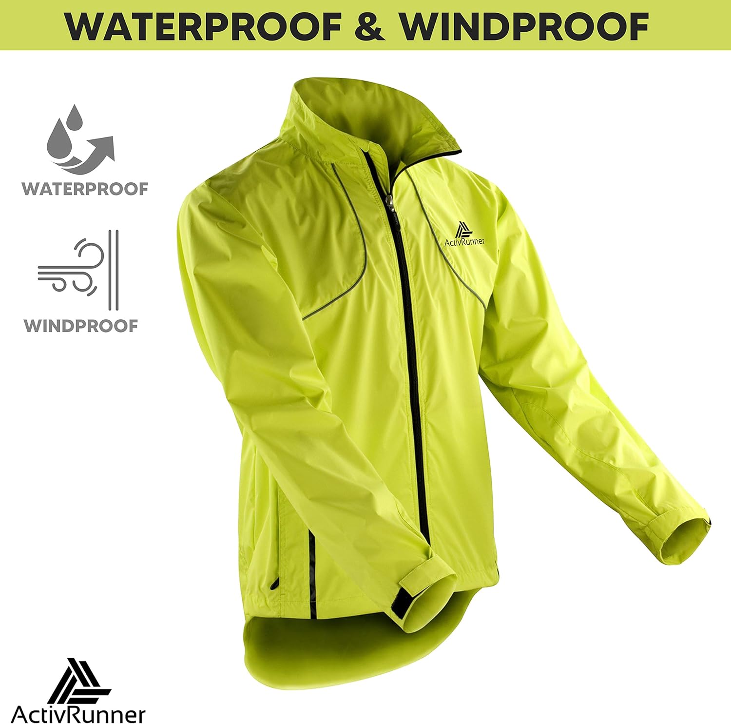 reflective running rain jacket