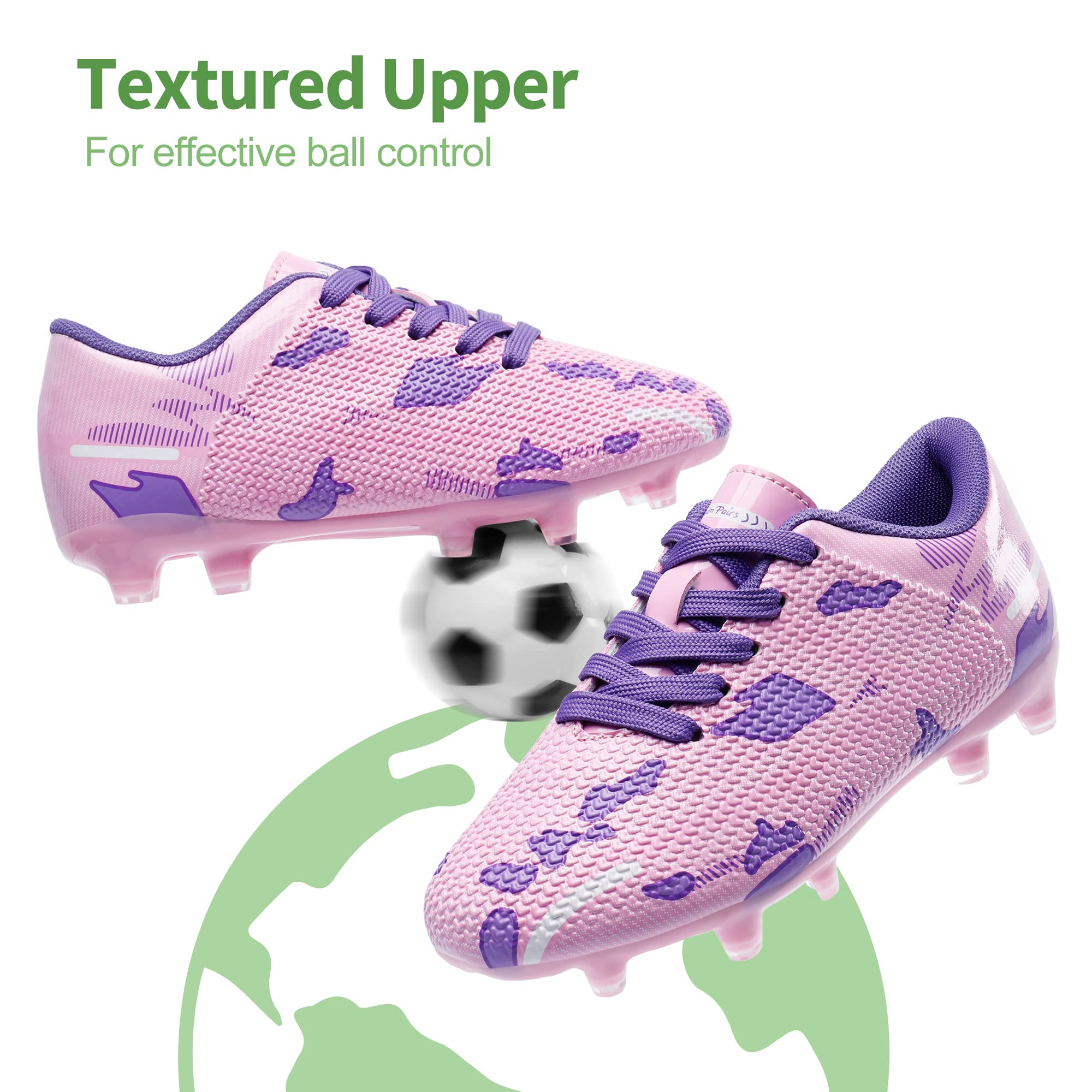 DREAM PAIRS Kids Chaussures de Football pour Enfants Durable Chaussures à Crampons avec Laçage latéral pour Garçons Confortable SDSO2301K