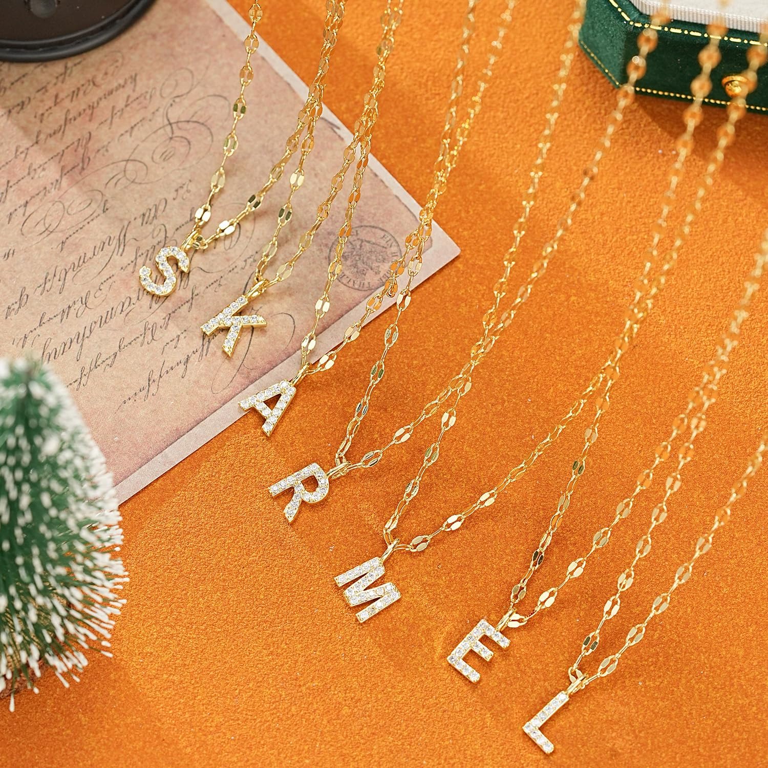 Initial Necklaces for Women,14K Gold Plated Necklaces, A-Z Letter Pendant Charm Necklace Trendy Dainty Hypoallergenic CZ Custom Personalized Name Necklace Gold Jewelry Birthday Christmas Gift for Her - Image 5