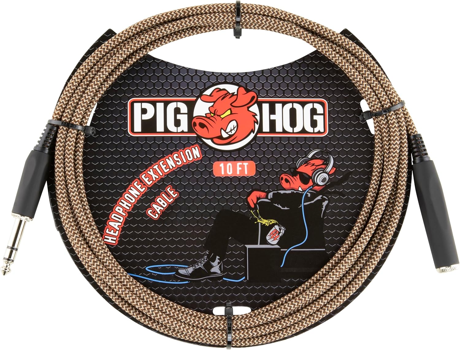 Pig Hog PHX14-10BK Headphone Extension Cable 10ft