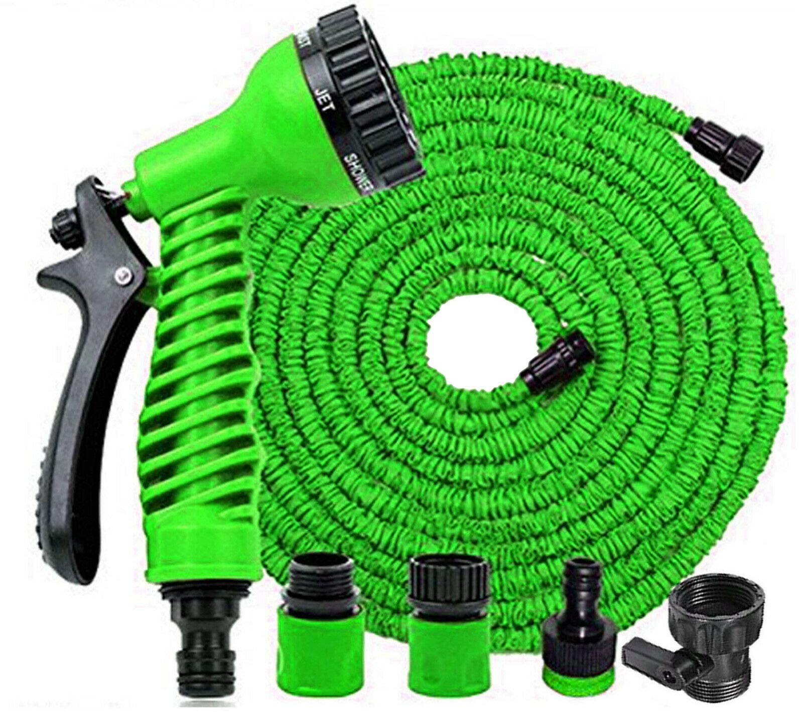 Mifri UK100 Feet Newest Expandable Strongest Hose With & 8 Pattern Spray Nozzle