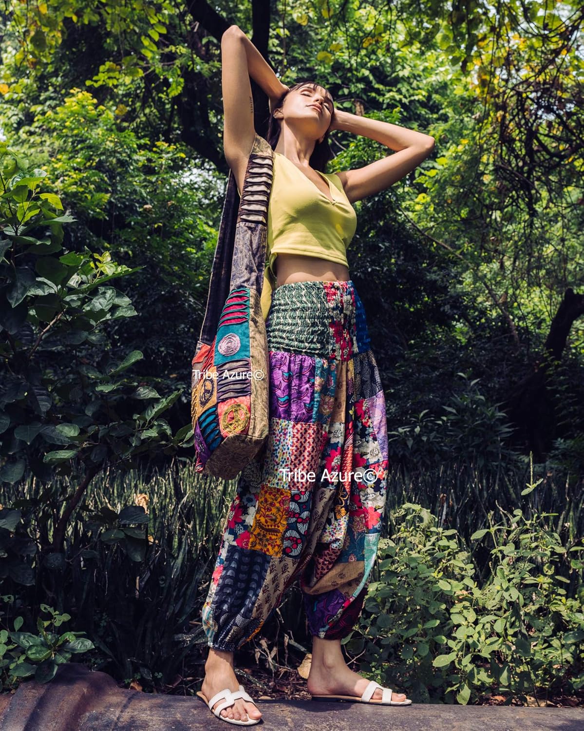 Tribe Azure 100% Cotton Harem Pants Colorful Summer Hippie Yoga Boho Casual Fashion Women - Image 8