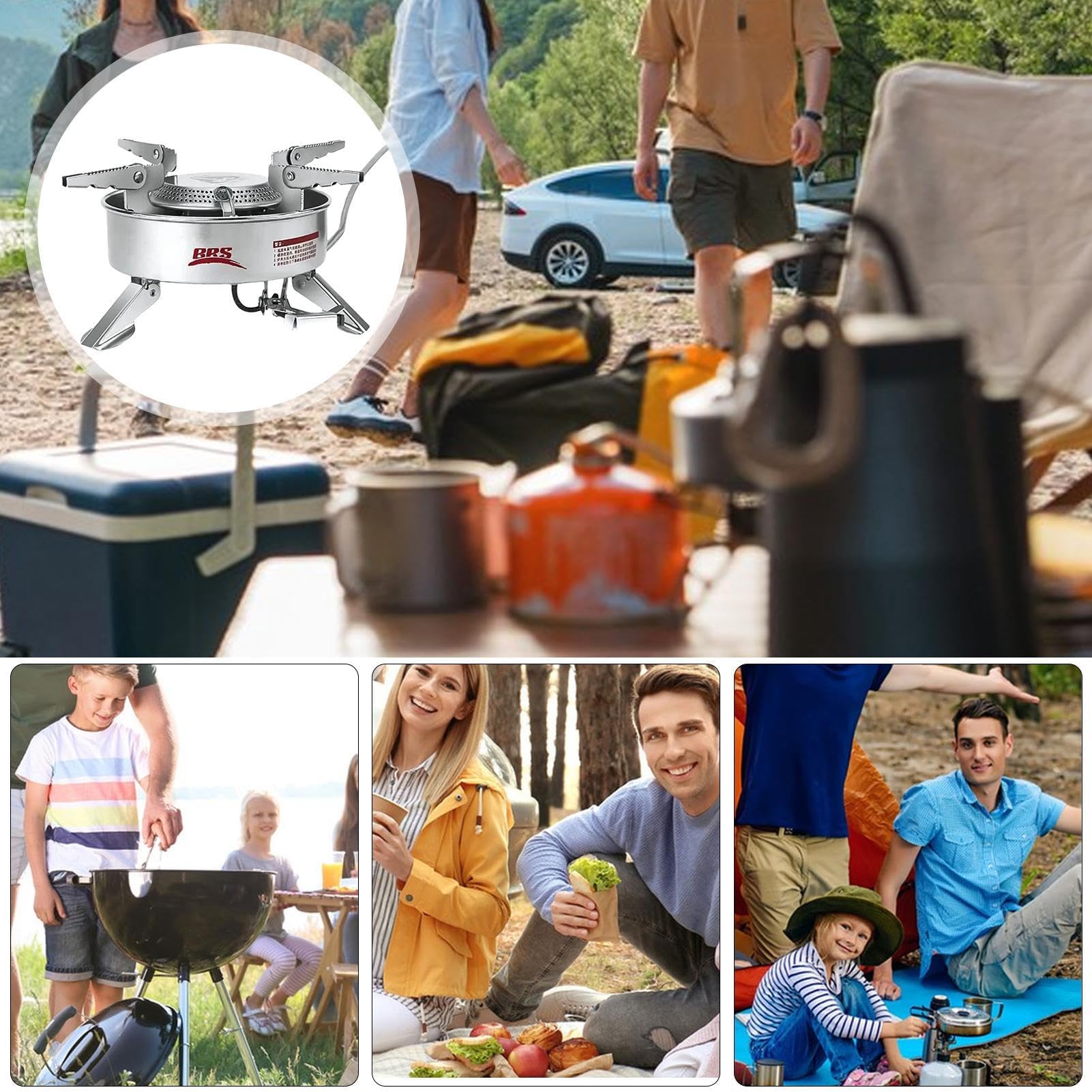 Estufa de Camping: Cocina Plegable, Resistente al Calor, Ligera, Ideal para Acampar, terrazas, Jardines, caravanas, mochileros y Senderismo.